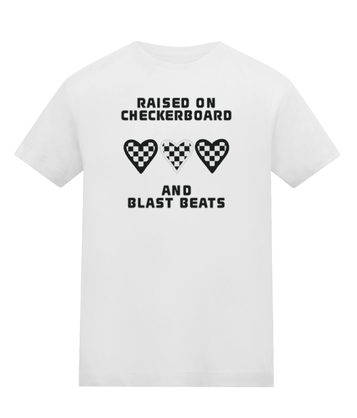 Child raised by checkerboard t shirt